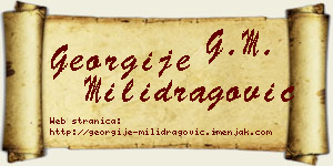 Georgije Milidragović vizit kartica